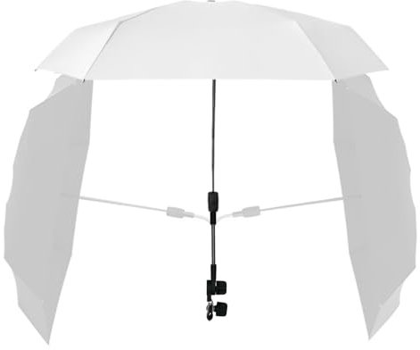 Pram Parasol, Clip- Umbrella for Pushchair, 360° Adjustable Stroller Sun Protection with Clamp, UV Protection UPF 50+ Clip- Chair Umbrella for Prams, Pushchairs