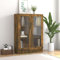 Myheimly Vitrinenschrank mit viel Stauraum, Beistellschrank für Schlafzimmer Wohnzimmer Büro, Büroschrank Schrank, Eichen-Optik Holzwerkstoff Räuchereiche 82,5x30,5x115 cm Holzwerkstoff