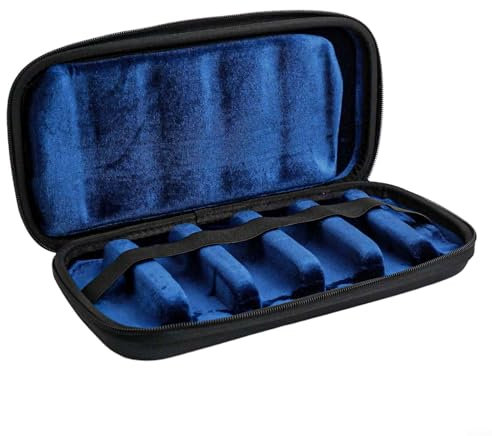 Zoegneer Saxophon-Mundstück Hartschalenkoffer Saxophon-Mundstück Aufbewahrungstasche mit 4 Mundstücken, wasserdicht für sicheren Transport des Mundstücks