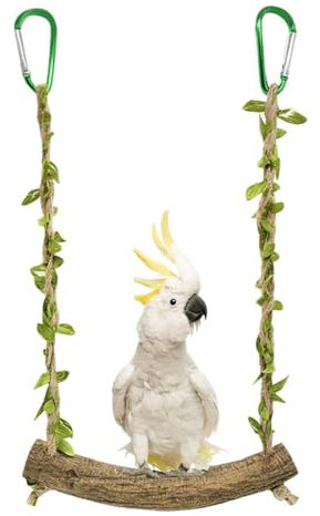 NHQZ NHQ Vogelspielzeug,Wellensittich Schaukel Naturholz,Wellensittich Spielzeug,Vogelschaukel Wellensittich,Sitzstangen für Vogelkäfige,Vogelkäfig Zubehör für Papageien,Kanarienvogel,Nymphensittich