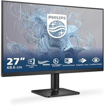 Philips 27E2N1100L - 27 Zoll Full HD Monitor, Adayptive Bildsynchronisation (1920x1080, 100 Hz, 1x D-Sub, 1x HDMI 1.4) schwarz