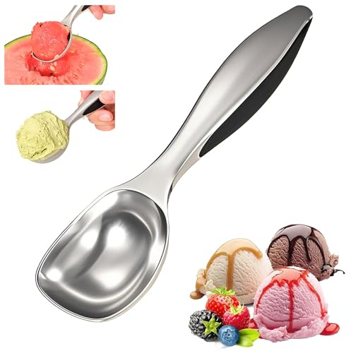 Omnikryp Cucchiaio per Gelato, Porzionatore Per Gelato, in Lega di Zinco, 17.5 x 4.5 x 2 cm, Accessori da Cucina per Sorbetto, Melone, Impasti, Polpette e Cookies
