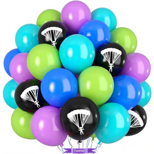 50PCS Green Purple Teal Balloons for Game Theme Birthday Party Decorations