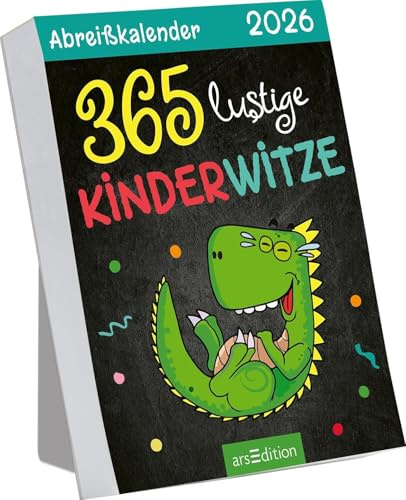 365 lustige Kinderwitze - Abreißkalender 2026 - arsEdition-Verlag - Tageskalender zum Aufstellen oder Aufhängen mit humorvollen Witzen für große und kleine Kinder - 10,5 cm x 14,5 cm