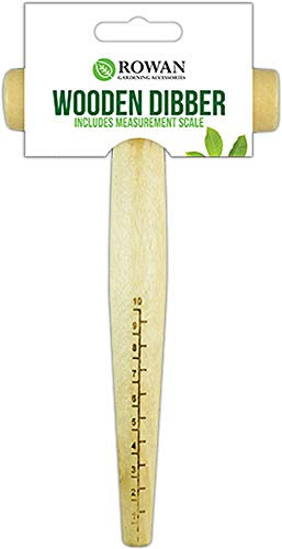 Natural Wood Garden Dibber Seed Bulb Flower Depth Planting Gauge T Handle Measuring Tool