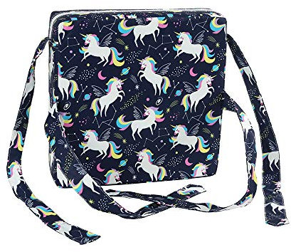 Chickw1 Sitzerhöhung Stuhl, Kinder Sitzkissen Sitzerhöhung Stuhl Cartoon, Tragbar Sitzkissen Verstellbar Zerlegbar Esszimmerstuhl ErhöHen Pad Esszimmer Boostersitze (32.5x32.5x8cm,Navy blau)