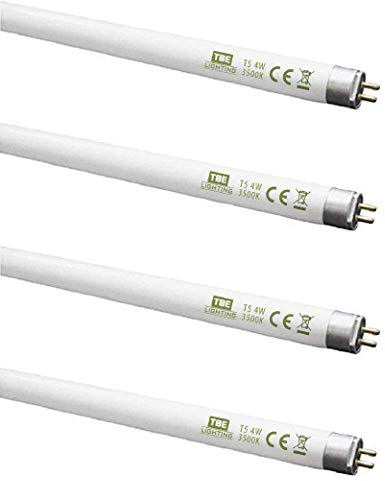 TBE LIGHTING 4w / 6 inch Soft White 3500K Tubes - F4T5/SW Fluorescent Tube Lamps 150mm / 6''- CFL Bulbs - G5 2-Pin Base Fittings - T5 High Efficiency Lamps (4-Pack)
