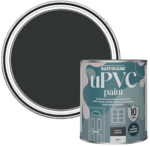 Rust-Oleum Peinture Noire pour Portes & Fenêtres en PVC, Finition Mate - Charbon Naturel 750ml