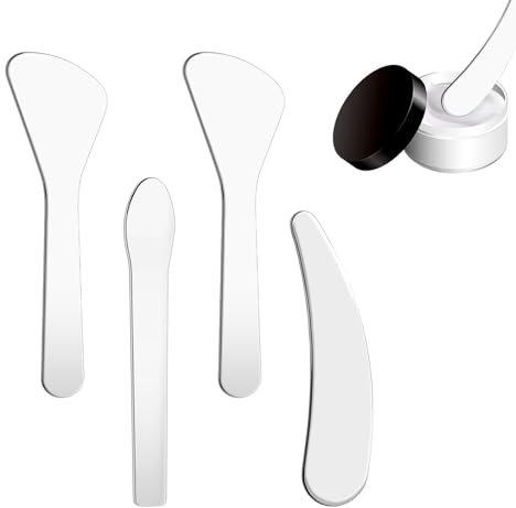Giantree 4 espátulas cosméticas pequeñas, mini espátulas cosméticas, espátulas de crema, espátula de metal, espátula facial, espátula, cuchara, aplicador cosmético para lociones, cremas, lociones