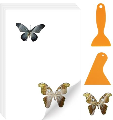 NVGFTG 25 pellicole autoadesive per laminazione a freddo, formato A4, per laminazione a freddo, autoadesive, per immagini a ultrasuoni, con 2 raschietti per foto, documenti, poster