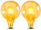 Lot de 2 Vintage Edison Ampoule G95 E27 LED 4W, Verre Ambré Blanc Chaud 2200K, Équivalent 40W Incandescence, 400LM, AC 220V, Non Dimmable, Globe Filament Rétro, Décorative pour Maison, Bars, Café