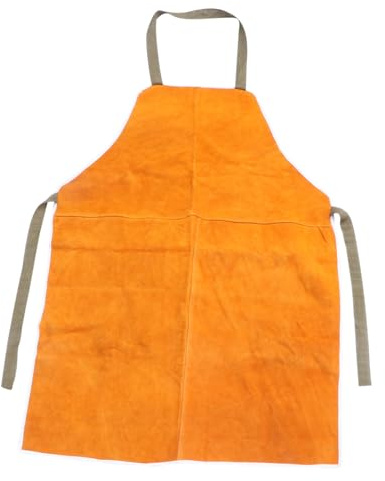 Holibanna Delantal Para Soldar Eléctrico De Piel De Vaca Resistente Al Calor y Anti Grasas, Aislamiento Térmico, Multiusos Para Taller y Asado, 1 Unidad