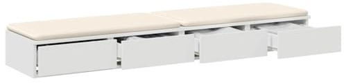 vidaXL Sänglådor Vit 150 x 36,5 x 16,5 cm Konstruerat trä | Modern stil med en blank yta, Kommer med tre praktiska lådor, Torka bara av med en torr trasa