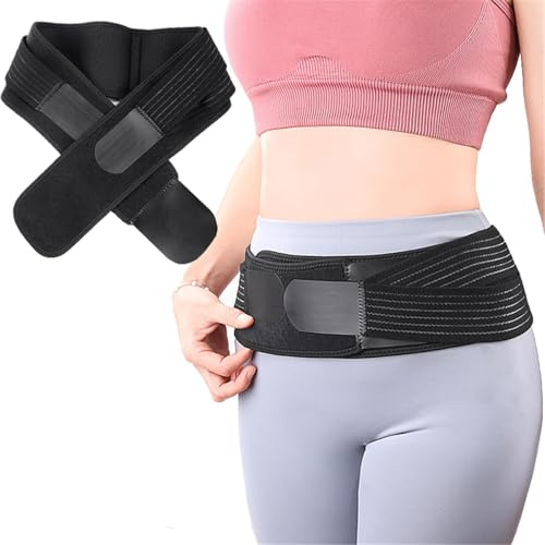 Sacroiliac SI Hip Belt for Women & Men, Breathable Adjustable Lower Back Support Brace, Hip Compression Wrap Belt, Trochanteric Belts for SI Joint Dysfunction, Sciatica Pelvic Lumbar Pain Relief (M)