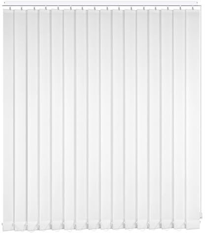 LRYELWA Cortina Lamas Verticales Opaca,Persianas Verticales Blackout para Ventanas de Interior,Puerta Corredera,Balcón,Estor de Privacidad Térmica Anti UV,con Accesorios (90cm x 120cm,White)