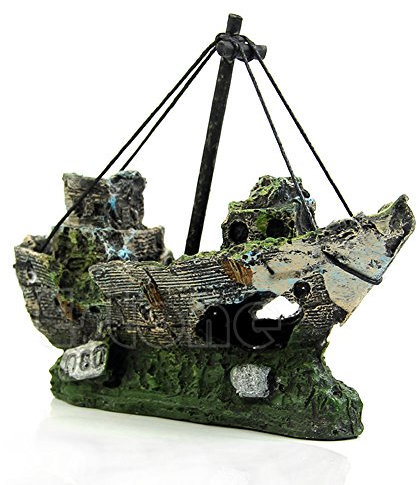 DOSERTY Acquario Affondato Nave Decorazioni Resina Nave Grotta Pesce Per Ornamenti Betta Per Accessori Per Eremita C Décoration Aquatique Décoration D'aquarium Bateau Décoration D'aquarium Anfora