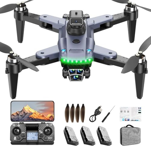HYTOBP S166 con Telecamera 4K Professionale, 60~68 Min di Volo, 3 Batterie, <249g, GPS Auto-Ritorno, Motore Brushless,Follow Me,Modalità IntelligentiFacile da Usare per Principianti(Nero)