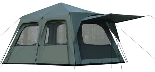 Castle Unicorn Instant 6-8 Person Camping Tent with Porch, Large Family Cabin Tent with 2 Rooms, Tall & Spacious 60s Easy Setup, Waterproof Glamping Tent, Big Tents for Outdoor Camping Hiking Backyard