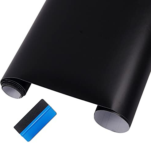 NewL Matte Black Vinyl Wrap Self Adhesive Air Release Bubble - Outdoor Rated for Automotive Use (30cm x 150cm)