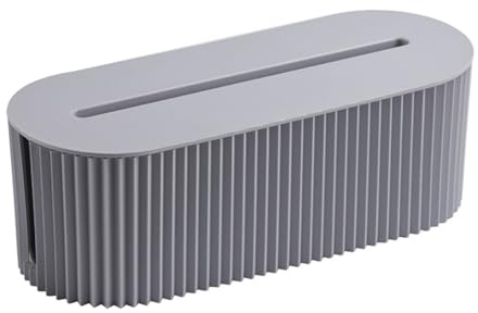 Boîte de Gestion des câbles 13x5x4 Pouces Organisateur de Cordons en Plastique avec Fente pour téléphone pour multiprises Bureau TV Fils d'ordinateur (Bleu)