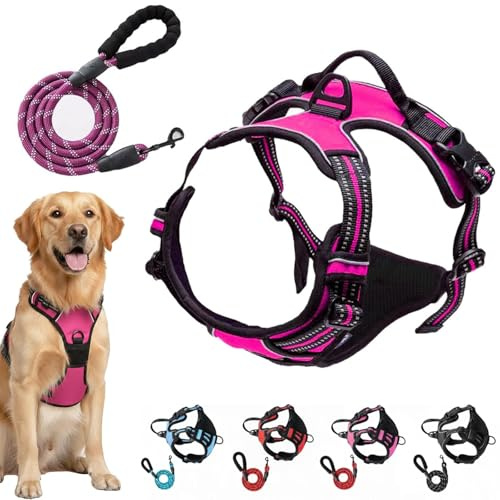 Imbracatura anti-tiraggio per cani, pettorina per cani di piccola taglia media e grande taglia (Lila, XL)