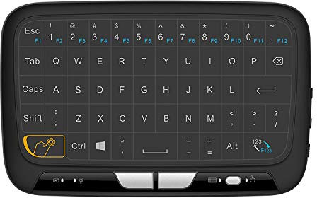 Sxstar 2.4GHz Mini Wireless QWERTY Keyboard with Whole Panel Touchpad, Portable Rechargeable Remote Combos for PC, Laptop, Smart TV, Gaming Console, Projector