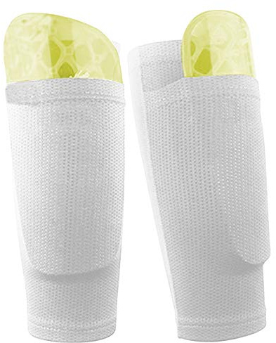 Dokpav Football Shin Guard Socks Sleeves Double Layer Mesh Breathable for Football Games Beginner Elite Athlete Running Jogging - Children Teenagers Boys Girls Men Women- No Shin Pads (Child - White)