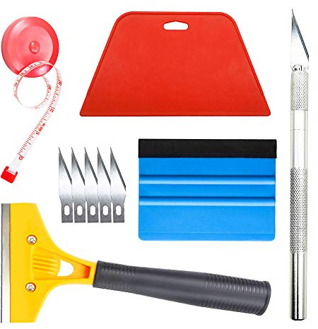 tiptopcarbon Wallpaper Smoothing Tool with 8 Inch Scraper for Contact Paper Adhesive Vinyl 10pcs/Pack