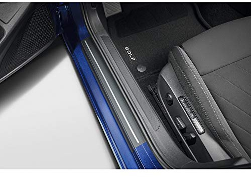 Volkswagen 5H0071310ZMD - Lámina Protectora para estribos de umbral, Color Negro y Plateado