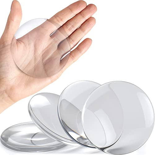 Starkaste hem vägg- och dörrhandtagspropp 8 cm set, 4 stycken genomskinliga gummidörrknoppar, rund väggskyddskudde. Tyst väggskydd för dörrhandtag – självhäftande