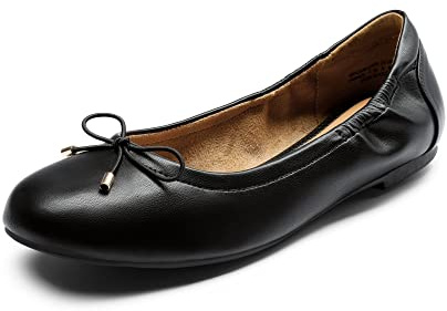 DREAM PAIRS Bailarinas Mujer Zapatos Planos Comodo Ballet Flats Manoletinas con Lazo Negro SDFA2310W-E Talla 36 (EUR)