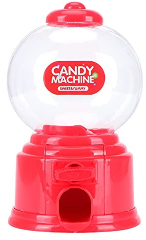 OKJHFD Macchina Per Caramelle, Mini Cassetta di Deposito di Soldi in Plastica Distributore Automatico di Caramelle Caramelle Carine Macchina Per Conservare Caramelle Giocattolo Gumball (rosso)
