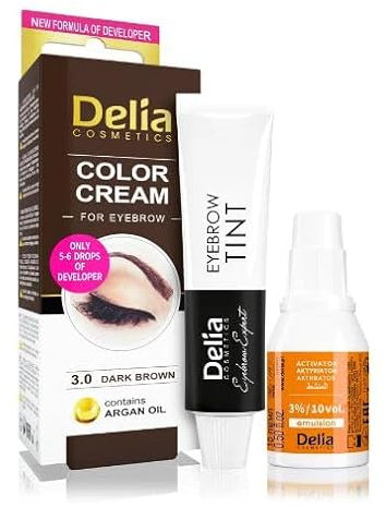 Tinta Per Sopracciglia Colore Marrone Scuro 3.0 Dark Brown 15ml (set completo di contenitore e pennellino)