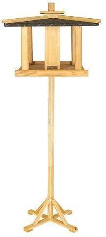 ITA Casa per Uccelli Selvatici 43x43x35 cm in Legno - Casetta per Uccelli - Distributore di Cibo per Uccelli Selvatici - Resistente alle Intemperie, Stabile, Robusta