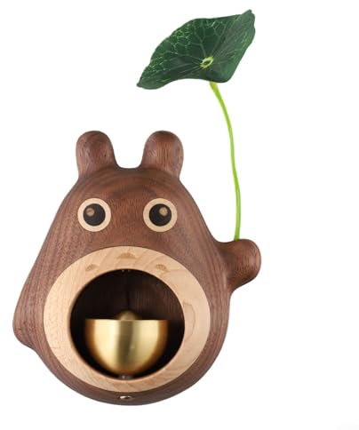 Türklingel aus massivem Holz, schwarze Walnussholz, Cartoon-Türklingel, Chinchilla-Form, Ladenbesitzer, Totoro-Form, Massivholz-Türklingel, für Zuhause, Geschäft, Café