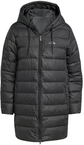 adidas Damen Essentials Climawarm 3 Stripes Light Down Hooded Parkas Coat, black, XXL