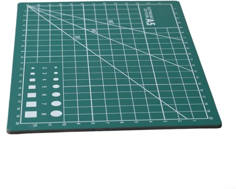 Tapis de découpe double face auto-cicatrisant avec design antidérapant, grille de mesure double face pour matelassage, coupe de tissu, scrapbooking et modélisme (vert A5)