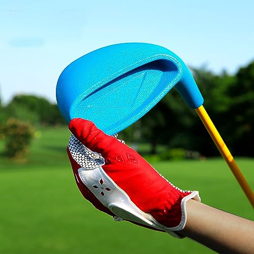 Hierro para palos de golf con eje de carbono de 48 grados para diestros, niños y niñas, hierro #7, principiantes, deportes de golf (6-8 años, azul)
