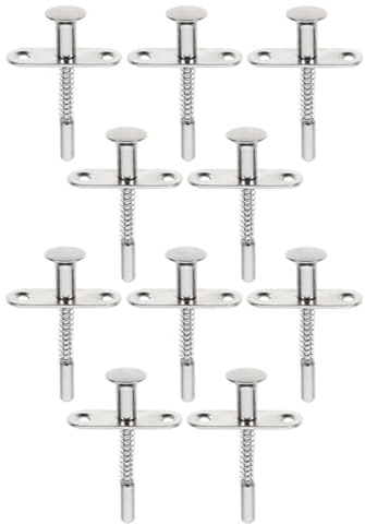 Ipetboom Lot de 10 Loquets à Piston en Acier Inoxydable M5*70 pour Berceau Verrou à Ressort Solide Tige de Réglage pour Porte de Lit Bébé Accessoires de Fixation Résistants à la