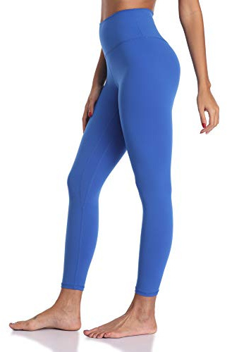 YUNOGA Women's Ultra Soft High Waisted Seamless Leggings Tummy Control Yoga Pants, Royal Blue, M