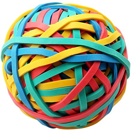 nuoshen Rubber Bands Coloured, Elastic Band Ball Document Organizing for Office and Home