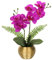 Kunstblumen wie Echt Orchideen Künstlich Blumen Deko Kunstpflanze Phalaenopsis im Goldfarbenen Topf Frühlingsblumen für Wohnzimmer Badezimmer Büro Dekoration