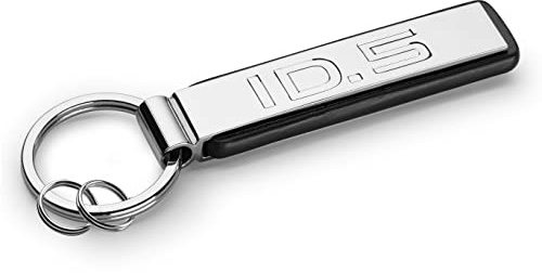 Volkswagen 000087010CEYPN Schlüsselanhänger mit ID.5 Schriftzug, Keychain, Schlüsselring, Silber/Schwarz, Metall Länge: 10cm / Breite: 4,5cm / Höhe: 0,3cm
