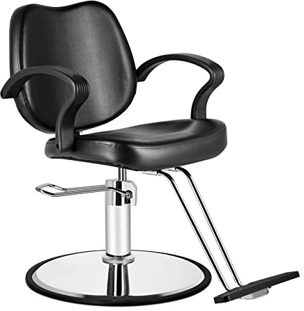 Topsalon Barber Chair,Salon Chair for Hair Stylist Swivel Styling Chair Heavy Duty Hydraulic Pump Adjustable for Beauty Hair Salon Spa Shampoo(Black)