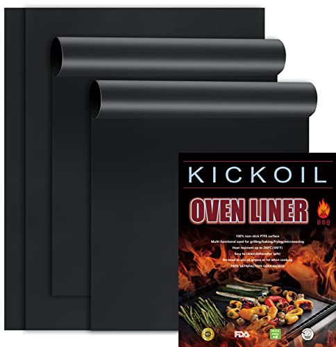4 Pack Oven Liners for Bottom of Oven, Non-Stick Oven Mats, 16 x 20