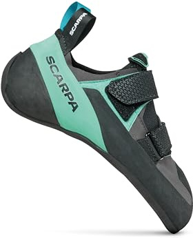 SCARPA Arpia V LV Rock Climbing Shoes for Gym Bouldering & Sport Climbing - Shark/Aqua - 9.5 Women/8.5 Men