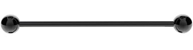 GBJUK Piercing de barra industrial negra de acero quirúrgico de 1,6 mm x 40 mm, 1.6mm x 40mm, Metal