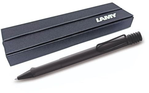 LAMY safari Kugelschreiber mit ergonomischem Griff & Strichstärke M - für angenehm langes Schreiben - aus robustem ASA Kunststoff - inklusive Großraummine M 16 (Geschenkbox, Umbra matt)