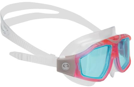 AQUASTIC Maschera da nuoto per bambini MAKO Jr in Rosso Maschera da acqua per bambini con protezione UV Maschera da sub e da nuoto in PC e silicone Vestibilità regolabile Impermeabile e confortevole