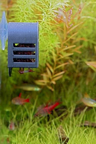 NatureHolic Ice Cage Frostfutterkäfig | Frostfutterspender für Aquarien mit Saugnapf | Für feines bis mittleres Frostfutter | Kontrollierte Fütterung im Aquarium für Fische & Garnelen | Größe L